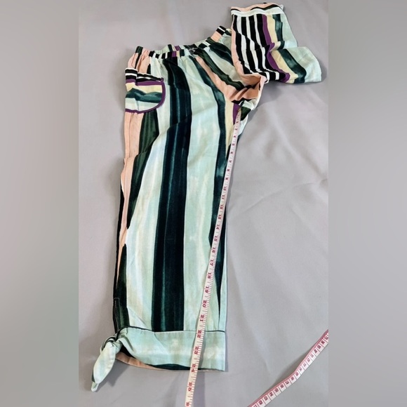 Red Carter  Womens Linen Blend Pants Size Small Stripe Elastic Waist‎ - Picture 3 of 10